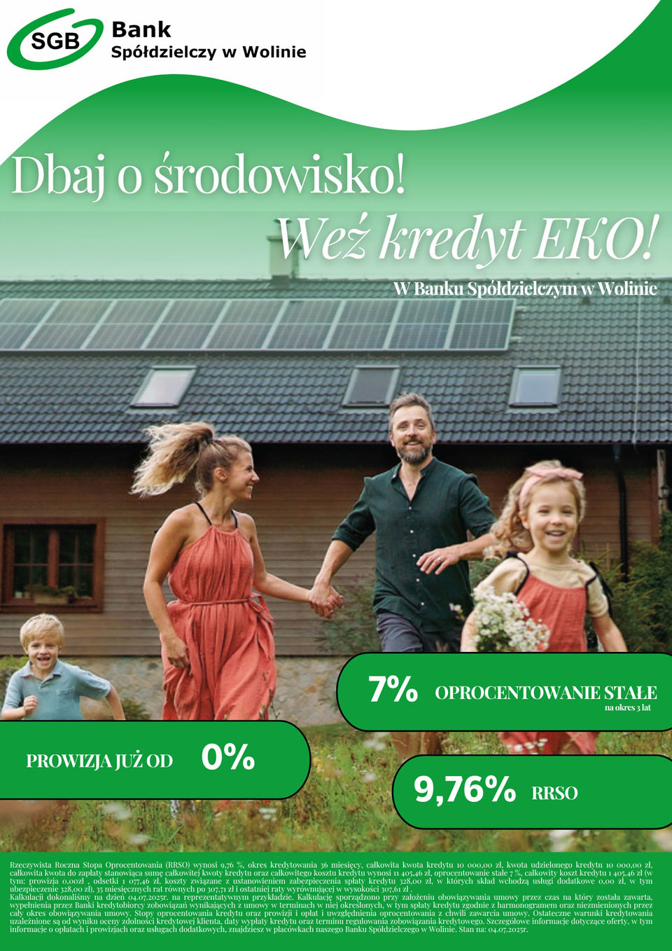Pierwsza strona ulotki reklamowej kredytu got&oacute;wkowego "EKO"
