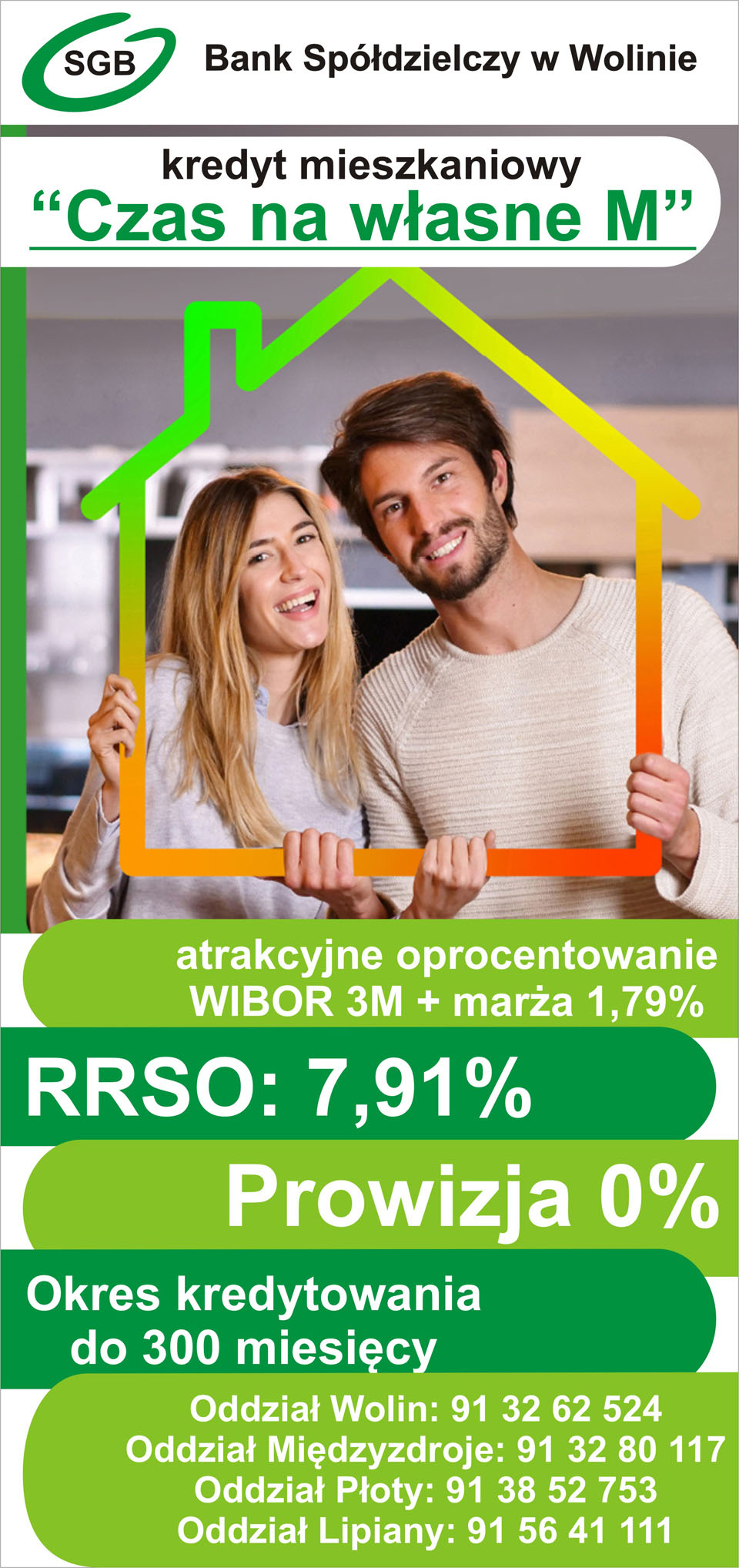 Pierwsza strona ulotki reklamowej promocyjnego kredytu mieszkaniowego "Czas na&nbsp;własne M" "Stała got&oacute;wka"