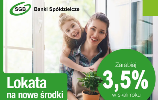 Baner reklamowy produktu: 'Lokata na nowe środki'